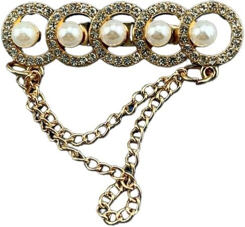 crystal rhinestone brooch, artificial pearl brooch anti exposure collar safety pin sweater shawl clip suitable for ladies and girls wedding party decoration daily holiday gift accessories in Saudi Arabia