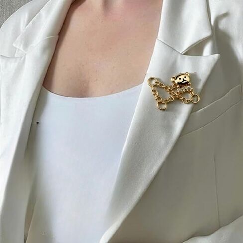 crystal rhinestone brooch, artificial pearl brooch anti exposure collar safety pin sweater shawl clip suitable for ladies and girls wedding party decoration daily holiday gift accessories in Saudi Arabia