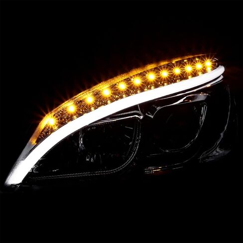 SPEC-D TUNING Glossy Black Projector Headlights w/LED Signal Lamps Compatible with 2008-2011 Mercedes Benz W204 C-Class, Left + Right Pair Headlamps Assembly in Saudi Arabia
