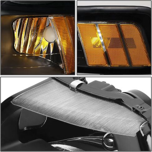 أسرة السيارات LED DRL DRL Assembly Assembating مع Ford Mustang 1999 2000 2001 2002 2003 2004 ، Driver and Raptenger ، Black Housing Clear Lens in Saudi Arabia