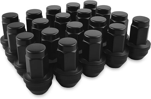 24 Black OEM Acorn Lug Nuts 14x2.0 استبدال Ford F150 Expedition 2000-2014 in Saudi Arabia