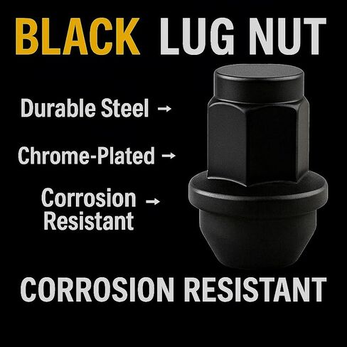 24 Black OEM Acorn Lug Nuts 14x2.0 استبدال Ford F150 Expedition 2000-2014 in Saudi Arabia