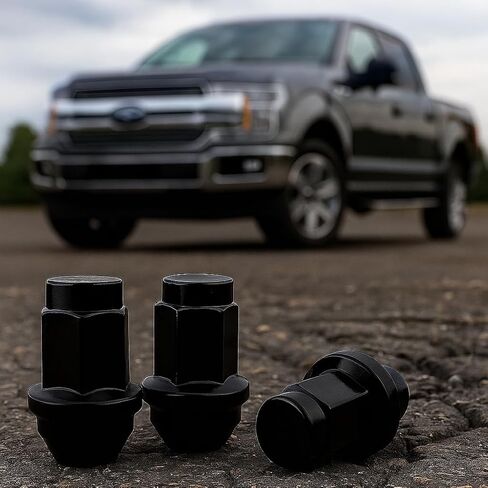 24 Black OEM Acorn Lug Nuts 14x2.0 استبدال Ford F150 Expedition 2000-2014 in Saudi Arabia