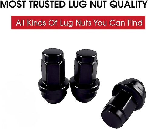 24 Black OEM Acorn Lug Nuts 14x2.0 استبدال Ford F150 Expedition 2000-2014 in Saudi Arabia