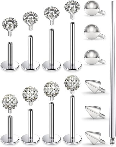 Oufksiyy Medusa Lip Piercing Jewelry Internal Thread Surgical Stainless Steel Labret Jewelry Monroe Lip Rings Different Size Tragus Nail Conch Cartilage Helix Earring Stud Length 6mm 8mm 10mm 12mm in Kuwait