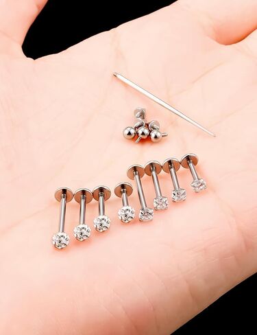 Oufksiyy Medusa Lip Piercing Jewelry Internal Thread Surgical Stainless Steel Labret Jewelry Monroe Lip Rings Different Size Tragus Nail Conch Cartilage Helix Earring Stud Length 6mm 8mm 10mm 12mm in Kuwait