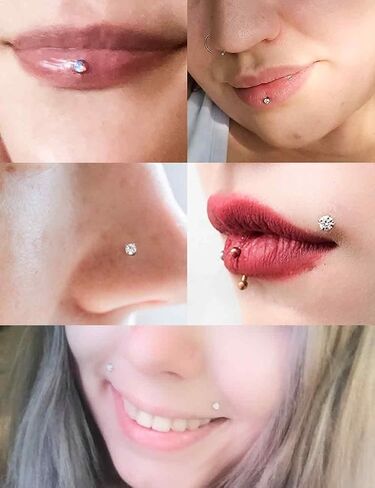 Oufksiyy Medusa Lip Piercing Jewelry Internal Thread Surgical Stainless Steel Labret Jewelry Monroe Lip Rings Different Size Tragus Nail Conch Cartilage Helix Earring Stud Length 6mm 8mm 10mm 12mm in Kuwait