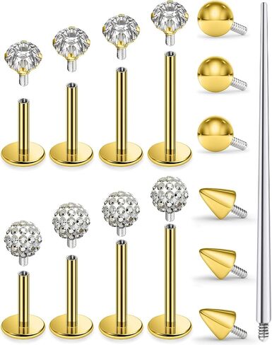 Oufksiyy Medusa Lip Piercing Jewelry Internal Thread Surgical Stainless Steel Labret Jewelry Monroe Lip Rings Different Size Tragus Nail Conch Cartilage Helix Earring Stud Length 6mm 8mm 10mm 12mm in Kuwait