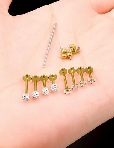 Oufksiyy Medusa Lip Piercing Jewelry Internal Thread Surgical Stainless Steel Labret Jewelry Monroe Lip Rings Different Size Tragus Nail Conch Cartilage Helix Earring Stud Length 6mm 8mm 10mm 12mm in Kuwait