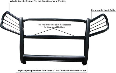 Black Horse Grille Brush Guard Guard Modular Black متوافق مع 2006-2018 Toyota RAV4-17A093902MA in Kuwait