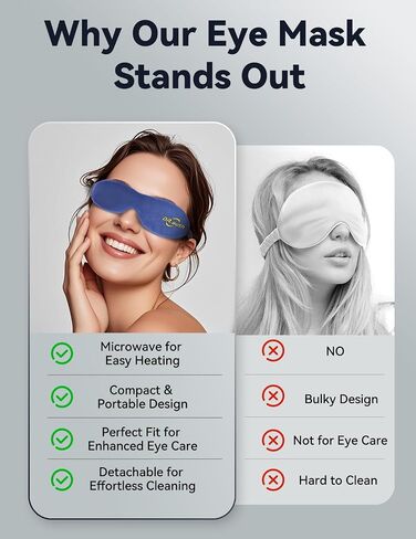 Heated Eye Mask, Warm Compress for Eyes, Eye Mask for Dry Eyes, Eye Compress for Stye, Microwave Activated, Chalazion Therapy Warming and Heating Pad, Hot Compress for Blepharitis & MGD Washable in Saudi Arabia