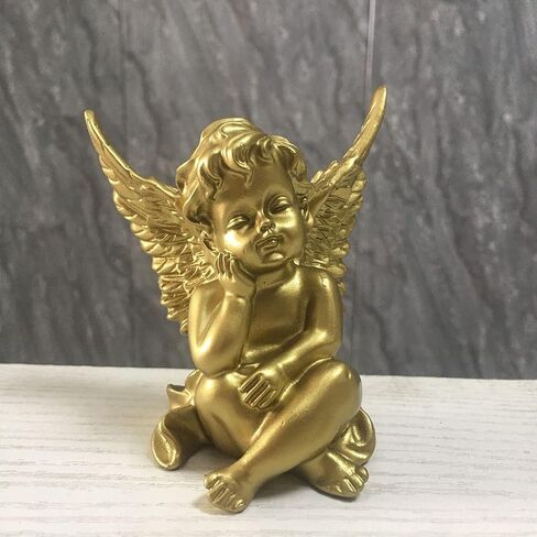 Artgenius 4 "Sleeping Baby Small Angel تمثال تمثال ديكور ملاك النحت للمنزل والمكتب والهدية (الذهب) in Kuwait