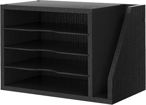 File Organizer Desktop, Wood Desk Organizer with 3 Adjustable Shelves, Mail Paper Sorter for Office, Home, File Holders for Envelopes, Mail Supplies or Magazines, Rustic Brown in Saudi Arabia