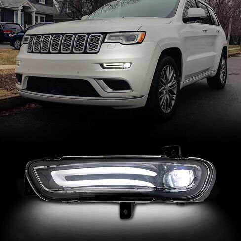 Huray Left Left Fog Fog Light for Jeep Grand Cherokee 2017-2022 LH LED DRL DENTY Running Lamps Light Light Light Prespons in Kuwait