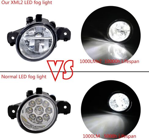 Pair 80W Real Glass Lens XML2 LED Fog Lights Compatible with Nissan Sentra Altima Rogue Maxima Versa Pathfinder Infiniti G37 JX35 QX60 M35 M45 in Saudi Arabia