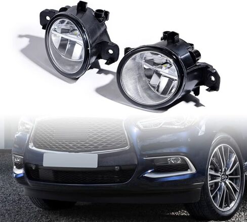 Pair 80W Real Glass Lens XML2 LED Fog Lights Compatible with Nissan Sentra Altima Rogue Maxima Versa Pathfinder Infiniti G37 JX35 QX60 M35 M45 in Saudi Arabia
