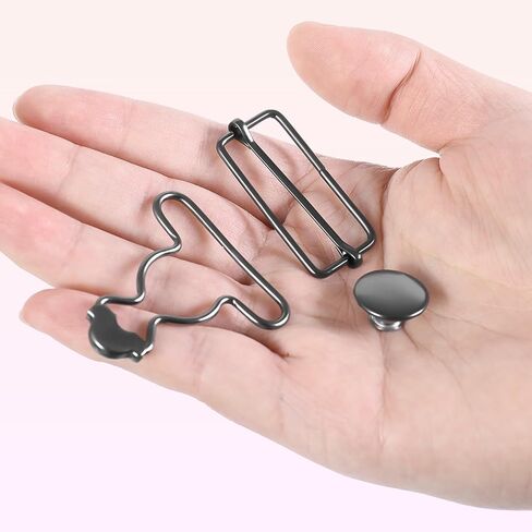 6 Sets Metal Overall Buckles Replacement Overall Clasp Replacement Suspender Clips with Adjustable Tri Glide Buckle Slider and Buttons in Saudi Arabia