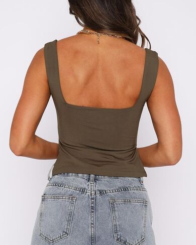 Balimtoy Women's Summer Trendy Going Out Tops Sleeveless Backless Sweetheart Neck Bustier Tank Top Sexy Y2K Crop Vest Cami in Kuwait
