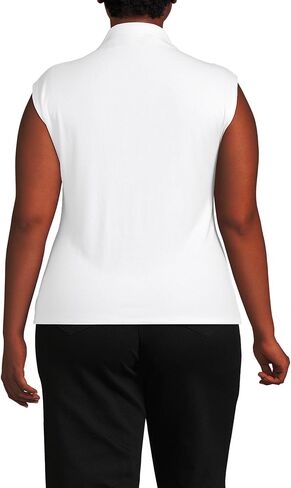 Lands' End Women's Cap Sleeve Drapey Rib Fitted Funnel Neck Tank in Saudi Arabia