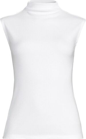 Lands' End Women's Cap Sleeve Drapey Rib Fitted Funnel Neck Tank in Saudi Arabia