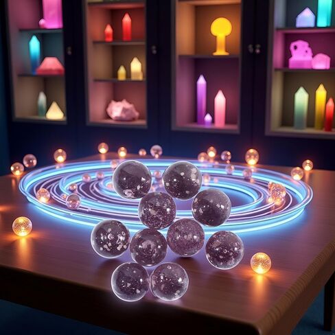 10pcs Glass Marbles توهج في ألعاب Marble Marble Multi Multi-Color Multi Luminous و Diy Home Decoration يدير التعلم والتعليم (0.47 بوصة) (شفافة) in Saudi Arabia
