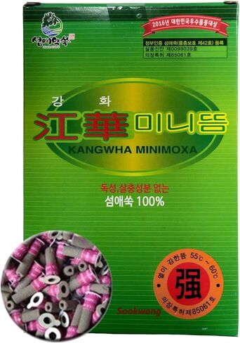 Kanghwa Mini Moxa ، عصا الأعشاب ، 3 أنواع الألوان _180 ea_1box (الأخضر (منتصف)) in Kuwait