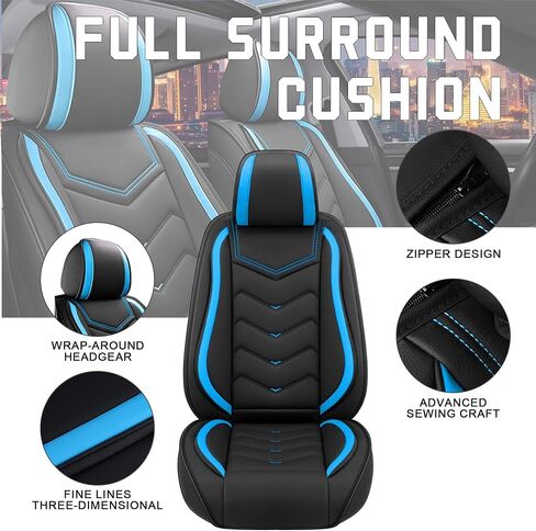 Car Seat Covers for KIA Forte 2010-2025, Stylish Sport Seat Cover, Premium Nappa Leather Car Seat Cover. Automobile Seat Covers Sets.(Standard 5 Seats/Black Red) in Kuwait