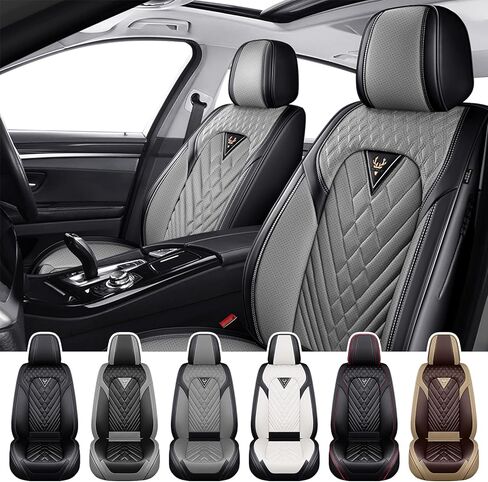 Car Seat Covers for Subaru Crosstrek 2016-2025, Waterproof Nappa Leather Front Seat Cover, Anti-Slip and Comfortable Automotive Seat Protector&Accessories(Black Gray) in Saudi Arabia