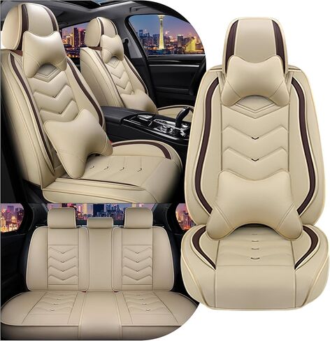 Car Seat Covers for KIA Forte 2010-2025, Stylish Sport Seat Cover, Premium Nappa Leather Car Seat Cover. Automobile Seat Covers Sets.(Standard 5 Seats/Black Red) in Kuwait
