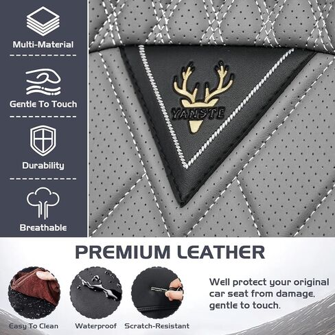 Car Seat Covers for Subaru Crosstrek 2016-2025, Waterproof Nappa Leather Front Seat Cover, Anti-Slip and Comfortable Automotive Seat Protector&Accessories(Black Gray) in Saudi Arabia