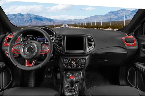 JIMEN FIT لـ JEEP COMPASS 2017-2020 ، 8pcs kits interior indior kits - dash air vate cover ، trim switch meadly switche in Saudi Arabia