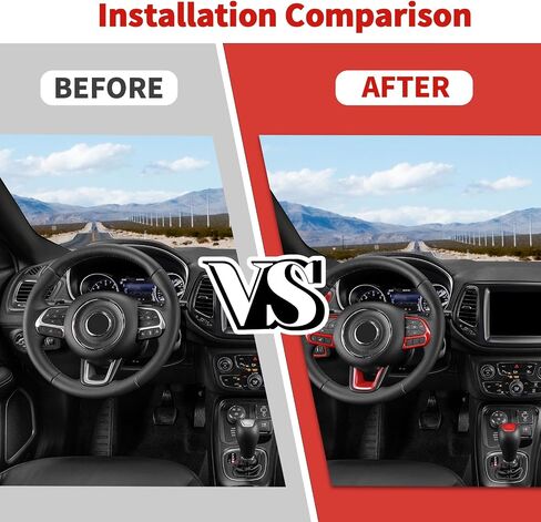 JIMEN FIT لـ JEEP COMPASS 2017-2020 ، 8pcs kits interior indior kits - dash air vate cover ، trim switch meadly switche in Saudi Arabia