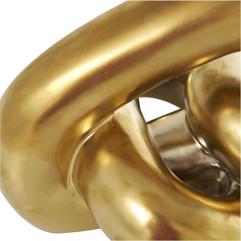 Deco 79 Ceramic Chain Decorative Sculpture 3 Link Home Decor Statue, Accent Figurine 7" x 11" x 6", Gold in Saudi Arabia
