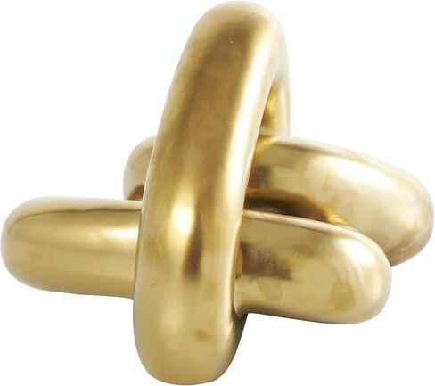 Deco 79 Ceramic Chain Decorative Sculpture 3 Link Home Decor Statue, Accent Figurine 7" x 11" x 6", Gold in Saudi Arabia