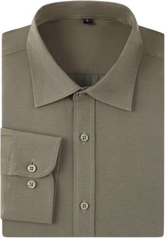 Dress Shirts for Men's Long Sleeve Button Down Shirt Slim Fit Business Formal Stretch Shirt in Saudi Arabia