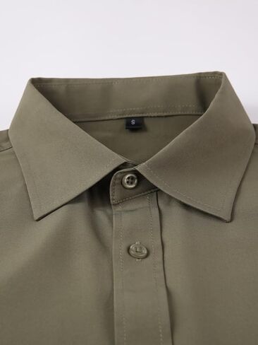 Dress Shirts for Men's Long Sleeve Button Down Shirt Slim Fit Business Formal Stretch Shirt in Saudi Arabia