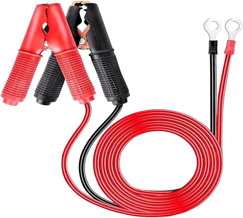 2PCS Alligator Clips Booster Jumper Cable, 13 AWG 3.3FT Car Battery Charging Jumper Cable with 6 mm Copper Terminal, 12V/24V Battery Clips for Audio, Converter, Air Compressor in Saudi Arabia