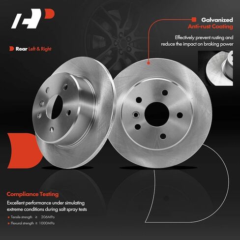 A-Premium 11.33 inch (287.8mm) Rear Solid Disc Brake Rotors + Ceramic Pads Kit Compatible with Select Toyota Model - Avalon 2000 2001 2002 2003 2004 V6 3.0L, 6-PC Set in Saudi Arabia