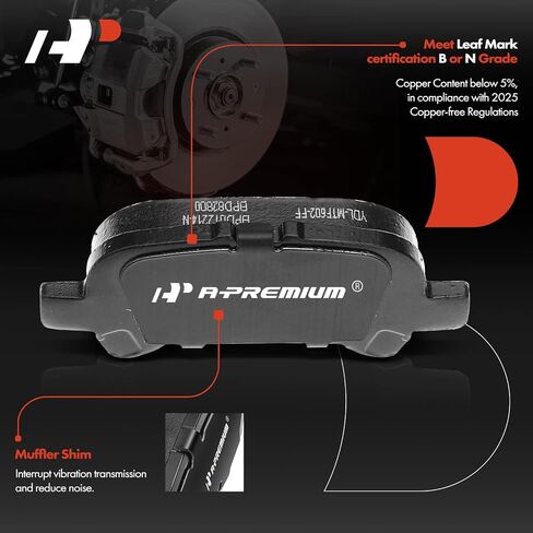 A-Premium 11.33 inch (287.8mm) Rear Solid Disc Brake Rotors + Ceramic Pads Kit Compatible with Select Toyota Model - Avalon 2000 2001 2002 2003 2004 V6 3.0L, 6-PC Set in Saudi Arabia