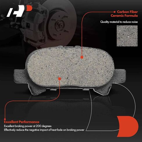 A-Premium 11.33 inch (287.8mm) Rear Solid Disc Brake Rotors + Ceramic Pads Kit Compatible with Select Toyota Model - Avalon 2000 2001 2002 2003 2004 V6 3.0L, 6-PC Set in Saudi Arabia