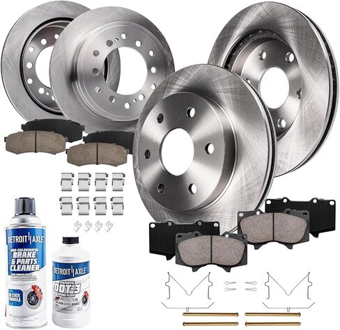 Detroit Axle - Brake Kit for 01-07 Toyota Sequoia Disc Brake Rotors 2001 2002 2003 2004 2005 2006 2007 Ceramic Brakes Pads Front and Rear Replacement in Saudi Arabia