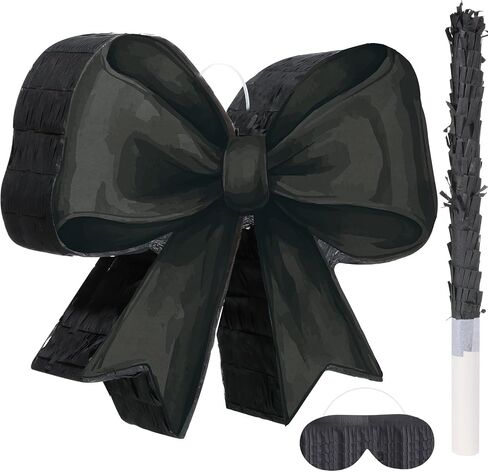 Threan Bow Piñata Bow Party Piñata Set ، Pink Bow Piñata مع قناع عصا الخفافيش لعصابات القوس للمسحور عيد ميلاد الزفاف الزواج الذكرى الذكرى السنوية المستلزمات (Pink ، Bow) in Kuwait