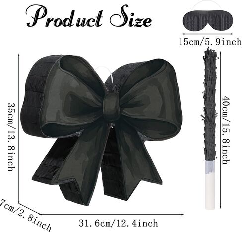 Threan Bow Piñata Bow Party Piñata Set ، Pink Bow Piñata مع قناع عصا الخفافيش لعصابات القوس للمسحور عيد ميلاد الزفاف الزواج الذكرى الذكرى السنوية المستلزمات (Pink ، Bow) in Kuwait