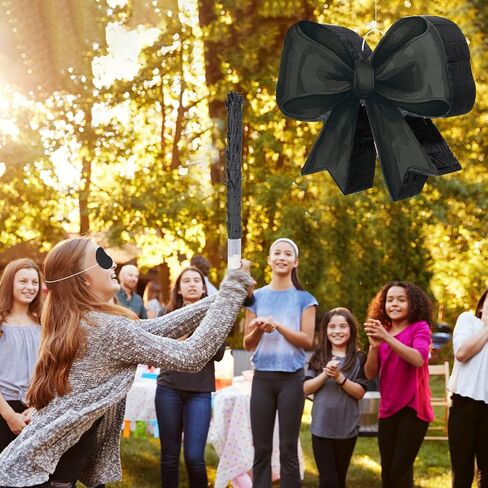 Threan Bow Piñata Bow Party Piñata Set ، Pink Bow Piñata مع قناع عصا الخفافيش لعصابات القوس للمسحور عيد ميلاد الزفاف الزواج الذكرى الذكرى السنوية المستلزمات (Pink ، Bow) in Kuwait