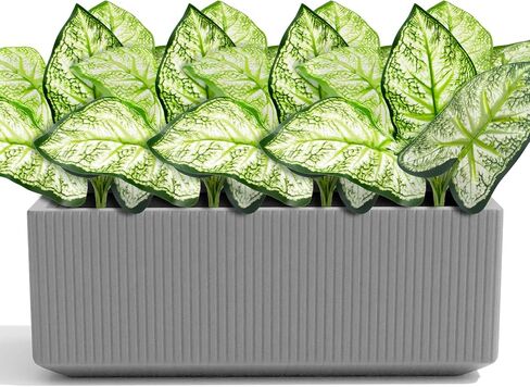 3 Pcs Fake Greenery - Artificial Plants Fake Plastic Plant Green Artificial Leaves for Indoor Garden Porch Yard Bedroom Window Patio Decor Wedding Party Office Planter in Saudi Arabia