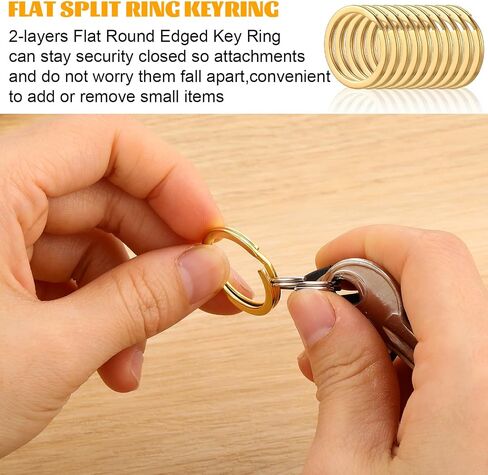 Round Flat Key Chain Ring Metal Split Dog Tag Keychain Ring Stainless Steel for Home Car Keys Attachment, Arts Crafts and Belt Lanyards, 20PCS Gold in Saudi Arabia