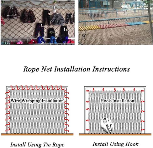 Jute Hemp Rope Nets for Safety & Decorative,Rope Ladder for Kids and Pet,Versatile Rope Net,Tree House Climbing Child Safety Stair Balcony Railing Protect(Size:1mx2m(3.2x6.5ft),Diamond Mesh) in Saudi Arabia