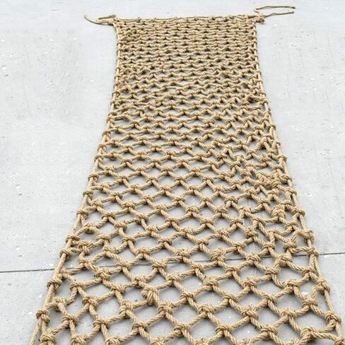 Jute Hemp Rope Nets for Safety & Decorative,Rope Ladder for Kids and Pet,Versatile Rope Net,Tree House Climbing Child Safety Stair Balcony Railing Protect(Size:1mx2m(3.2x6.5ft),Diamond Mesh) in Saudi Arabia