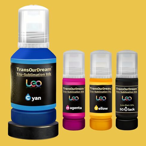 TransOurDream Tru-Sublimation Ink Extra Black 30%, 350ML Refilled Bottles Work with ET2400 ET2720 ET2760 ET2750 ET2800 ET2803 ET2850 ET4800 Inkjet Printers Heat Press Transfer on Mugs Tumblers Tshirts in Saudi Arabia