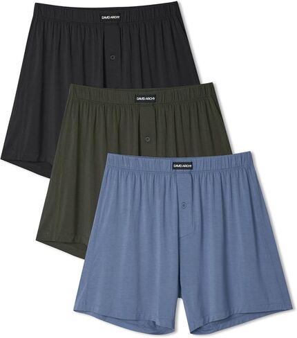 DAVID ARCHY Mens Boxer Shorts Breathable & Moisture Wicking Underwear for Men 3 or 5 Pack in Saudi Arabia